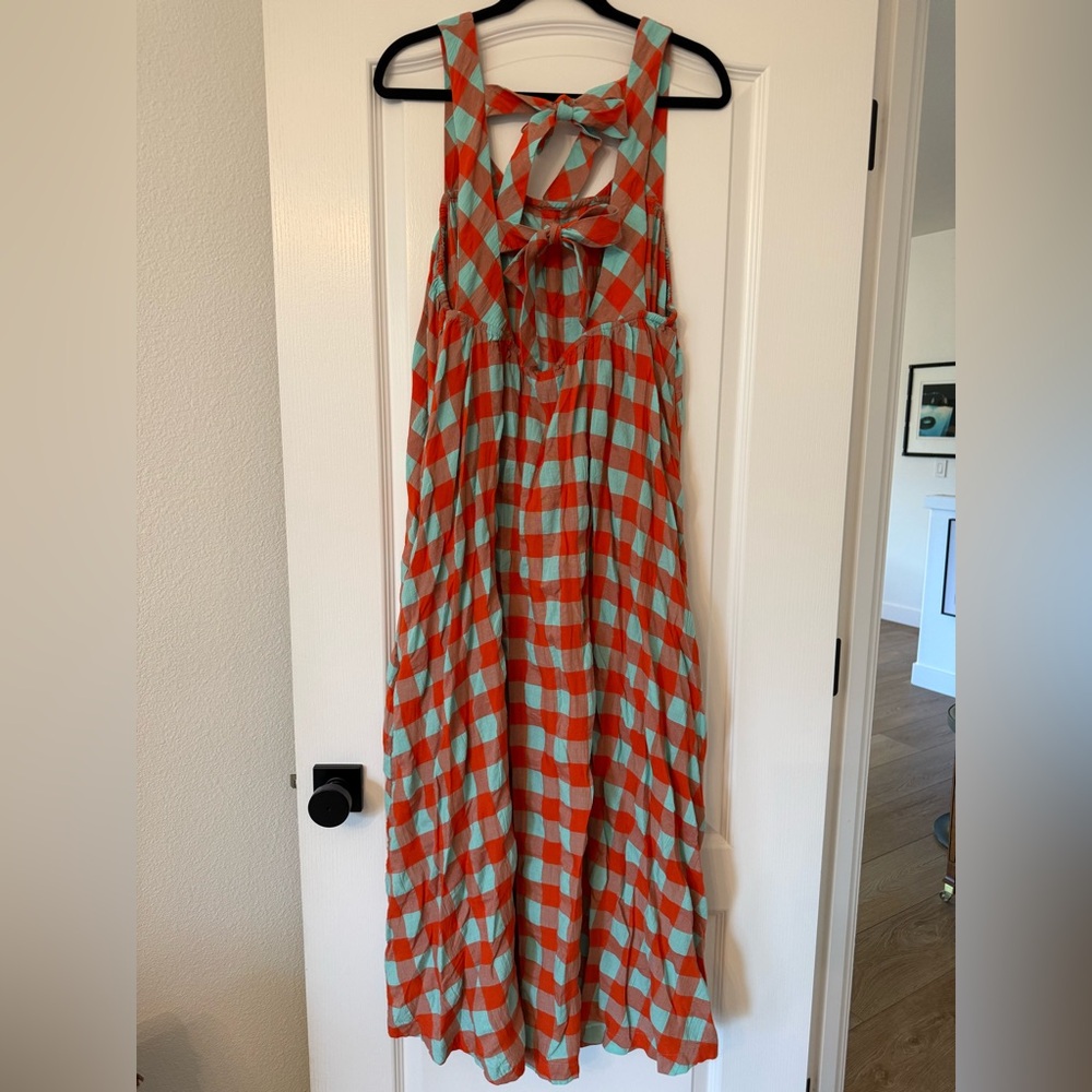 Anthropologie Tie Back Gingham Nap Dress - Picture 2 of 4